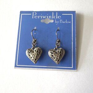 Periwinkle By Barlow Heart-Shaped Filigree Dangle Earrings